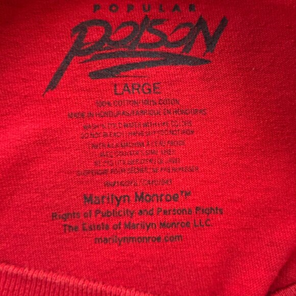 Popular Poison Marilyn Monroe Canada Flag Graphic Tee Red Men’s Large - Picture 3 of 7